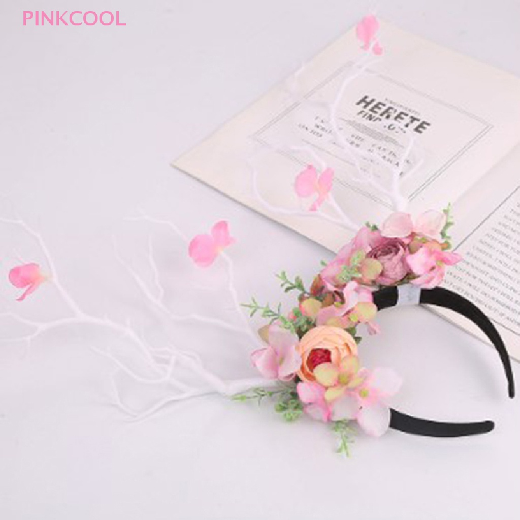 pinkcool-ที่คาดผม-รูปกิ่งไม้-ดอกไม้-เขากวาง-คริสต์มาส-ฮาโลวีน-ขายดี