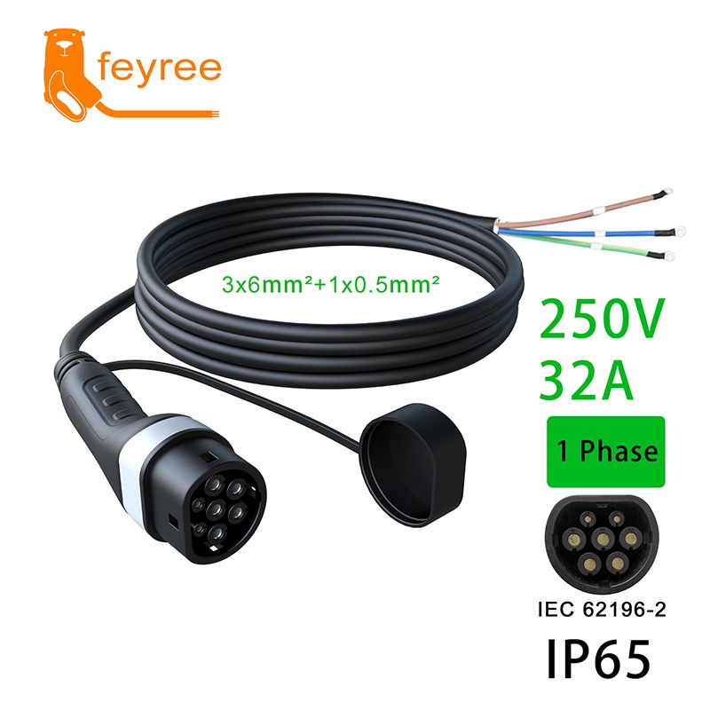 feyree-ev-สายชาร์จ-type2-ตัวเมีย-32a-7kw-1-เฟส-3-เฟส-11kw-22kw-iec62196-2-สําหรับรถยนต์ไฟฟ้า