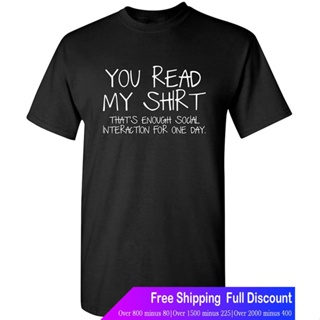 เสื้อยืดแขนสั้น Enough Social Interaction Graphic Novelty Sarcastic Funny T Shirt The Amazing World of Gumball Short sle