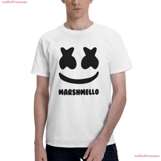 แฟชั่นที่กำหนดเอง มาร์ชแมลโล DJ Disc Jockey ดีเจ ดนตรี Marshmello American DJ Tee Mens Basic Short Sleeve T-Shirt ผู้ชา