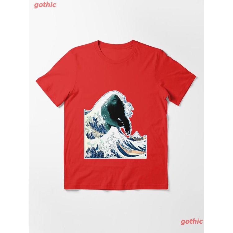 เสื้อยืดกีฬา-the-great-bigfoot-wave-sasquatch-classic-art-painting-ocean-t-shirt-essential-t-shirt-sports-t-shirt