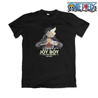 เสื้อยืดอินเทรนด์ผู้ชายอินเทรนด์ผู้หญิงเสื้อยืด พิมพ์ลายอนิเมะ One Piece 1295 Joy Boy Returned Luffy Gear 5 สําหรับผู้ชา
