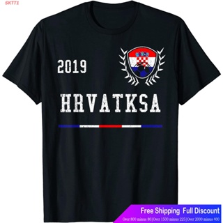 SKTT1 เสื้อยืดลำลอง Croatia Football Jersey 2019 Croatian Soccer Jersey T-Shirt Mens Womens T-shirts