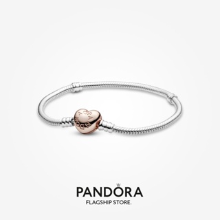 Pandora สร้อยข้อมือโซ่ จี้รูปหัวใจ ดอกกุหลาบ งู ของขวัญคริสต์มาส สําหรับเด็กผู้หญิง s928
