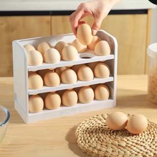 Aquarius316 ลิ้นชักเก็บไข่ไก่ ลิ้นชักเก็บของ ที่เก็บไข่ กล่องเก็บไข่ ตู้เย็นเก็บไข่ ใช้ได้กับตู้เย็นทั่วๆไป ชั้นวางไข่ 3 ชั้น สําหรับห้องครัว ตู้เย็น