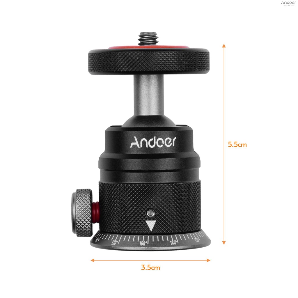 andoer-ขาตั้งกล้องอลูมิเนียมอัลลอยด์-หัวบอลพาโนรามา-360-หมุนได้-180-เมาท์ขาตั้งกล้อง-1-4-แบบพลิกตั้งได้-สําหรับกล้อง-dslr-mirrorless