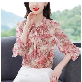 [Fashion Recommendation] เสื้อเชิ้ต ผ้าชีฟอง ลายดอกไม้ แฟชั่นฤดูใบไม้ผลิ ฤดูร้อน