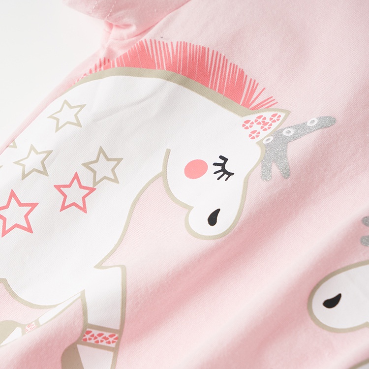 เสื้อยืดลําลองสําหรับเด็กผู้หญิงผ้าฝ้ายแขนสั้นคอกลมพิมพ์ลายการ์ตูน-cute-unicorn
