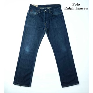 ยีนส์ Polo Ralph Lauren เอว 34-35 ผ้าด้าน สีเข้ม กระดุม ขากระบอก