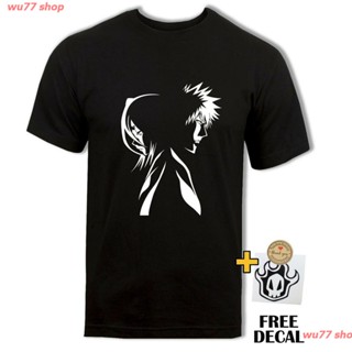 wu77 shop New Ichigo Rukia Bleach Re Re R เสื้อยืดลําลองสําหรับผู้ชายแขนสั้นเหมาะกับการเล่นกีฬาเข้ายิมเข้ายิม discountลา