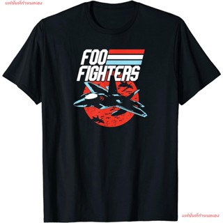 Foo Fighters Fighter Jet T-Shirt Foo Fighters ฟูไฟเตอส์ วงร็อค เสื้อยืดผู้หญิง เสื้อยืดผู้ชาย เสื้อยืดคอกลม เสื้อยืดพิมพ