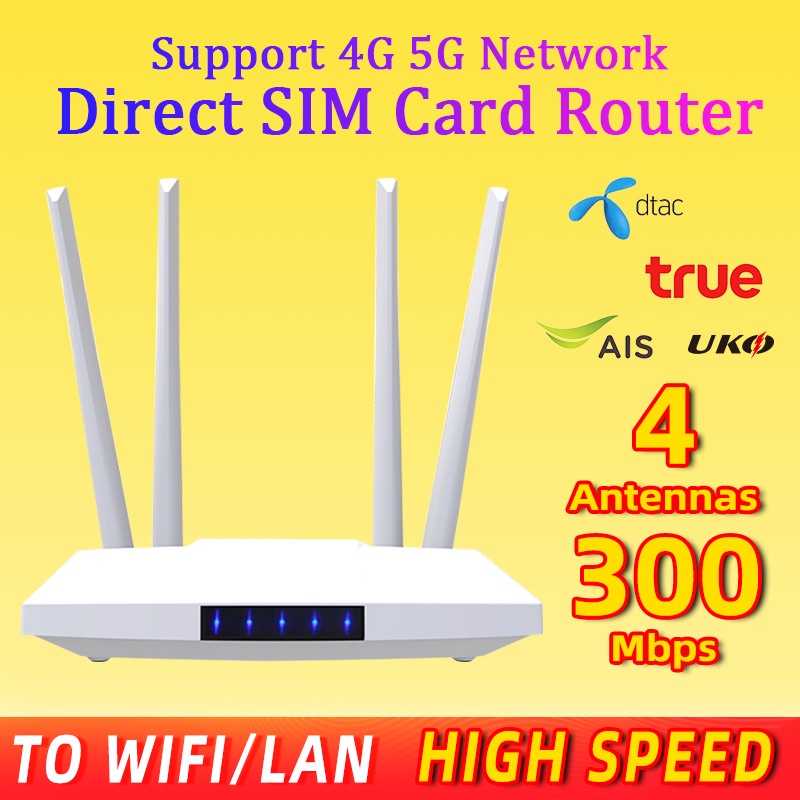 4grouter4เสา-เราเตอร์4เสาใส่ซิม-300mbps-รองรับ-4g-5g-รองการใช้งานสูงสุด-32-อุปกรณ