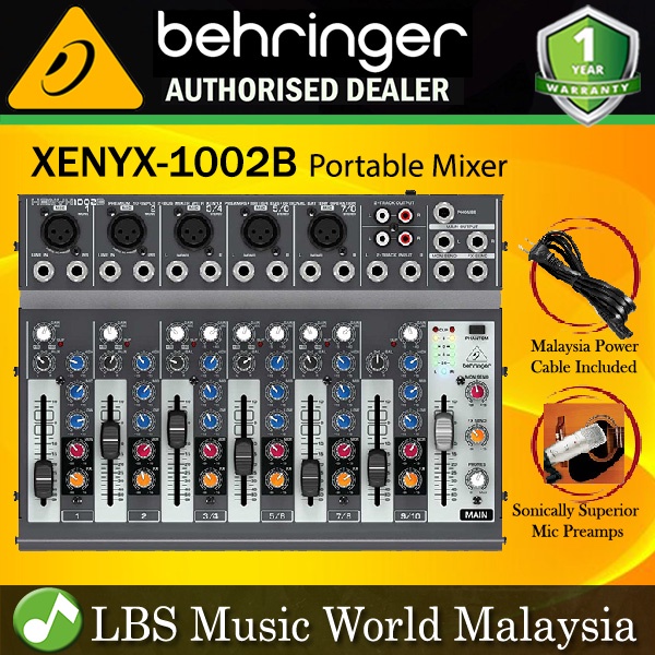 Behringer XENYX1002B Premium 10 อินพุต 2 เครื่องผสมอาหาร แบบพกพา