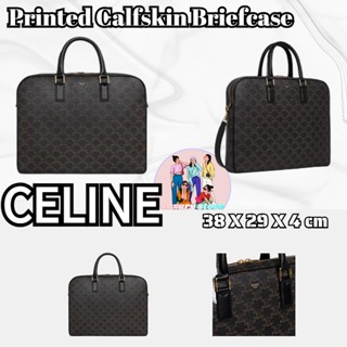 เซลิน  CELINE   กระเป๋าเอกสารหนังลูกวัวพิมพ์โลโก้ขนาดกลาง/กระเป๋าผู้หญิง/กระเป๋าสะพายข้าง/ยุโรปสั่งสินค้าของแท้