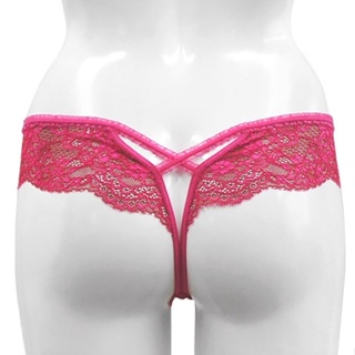 Annebra กางเกงใน ทรงตอง ผ้าลูกไม้ Thong Panty รุ่น AU3-858 สีชมพูเข้ม