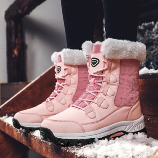 สินค้า รองเท้าบูทหิมะ ผ้าฝ้าย กันน้ํา ขนาดใหญ่ เหมาะกับเล่นสกี ฮอกไกโด แฟชั่นฤดูหนาว สําหรับผู้หญิง