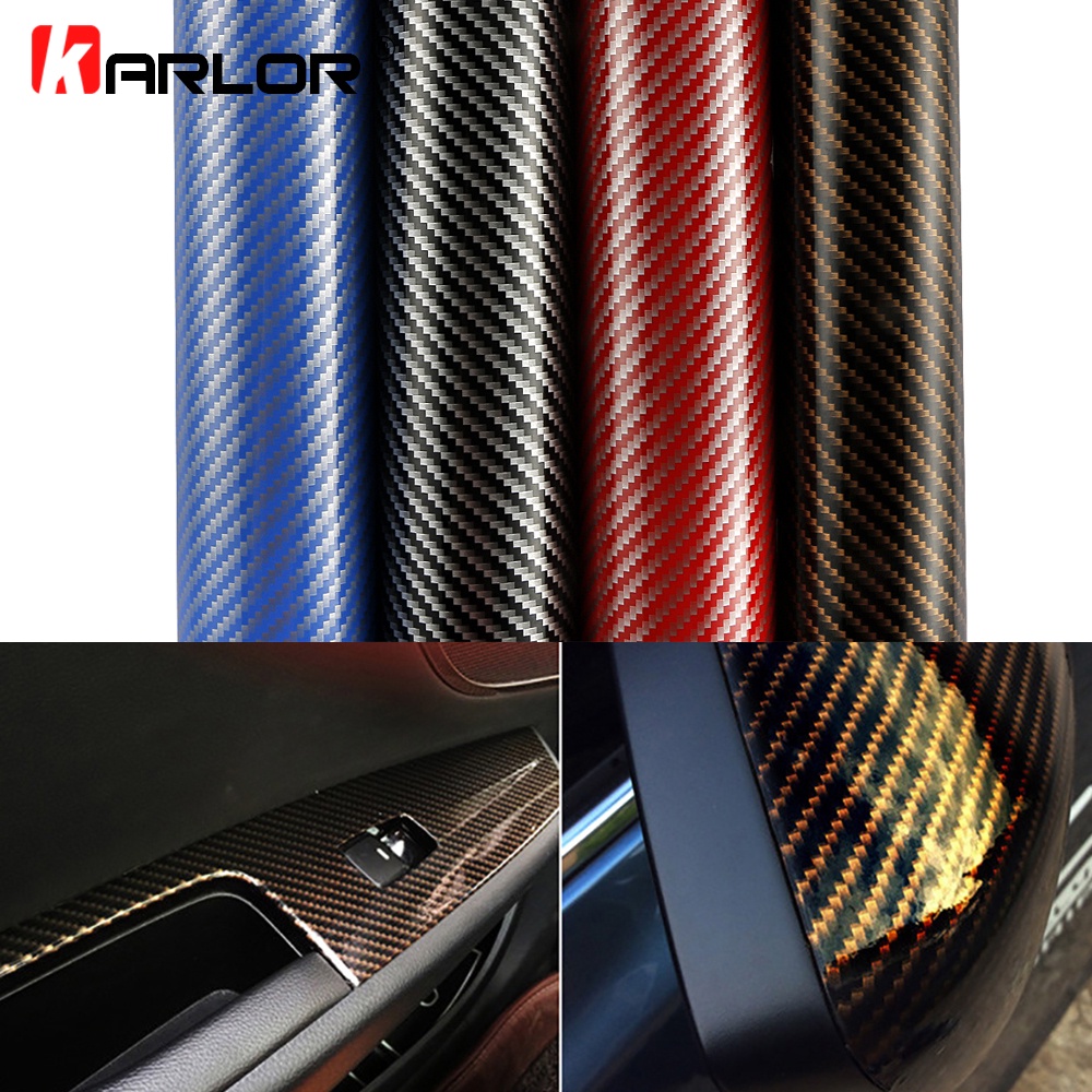 50x200cm High Glossy 2D Carbon Fiber Vinyl Wrap Film Waterproof PVC Car ...