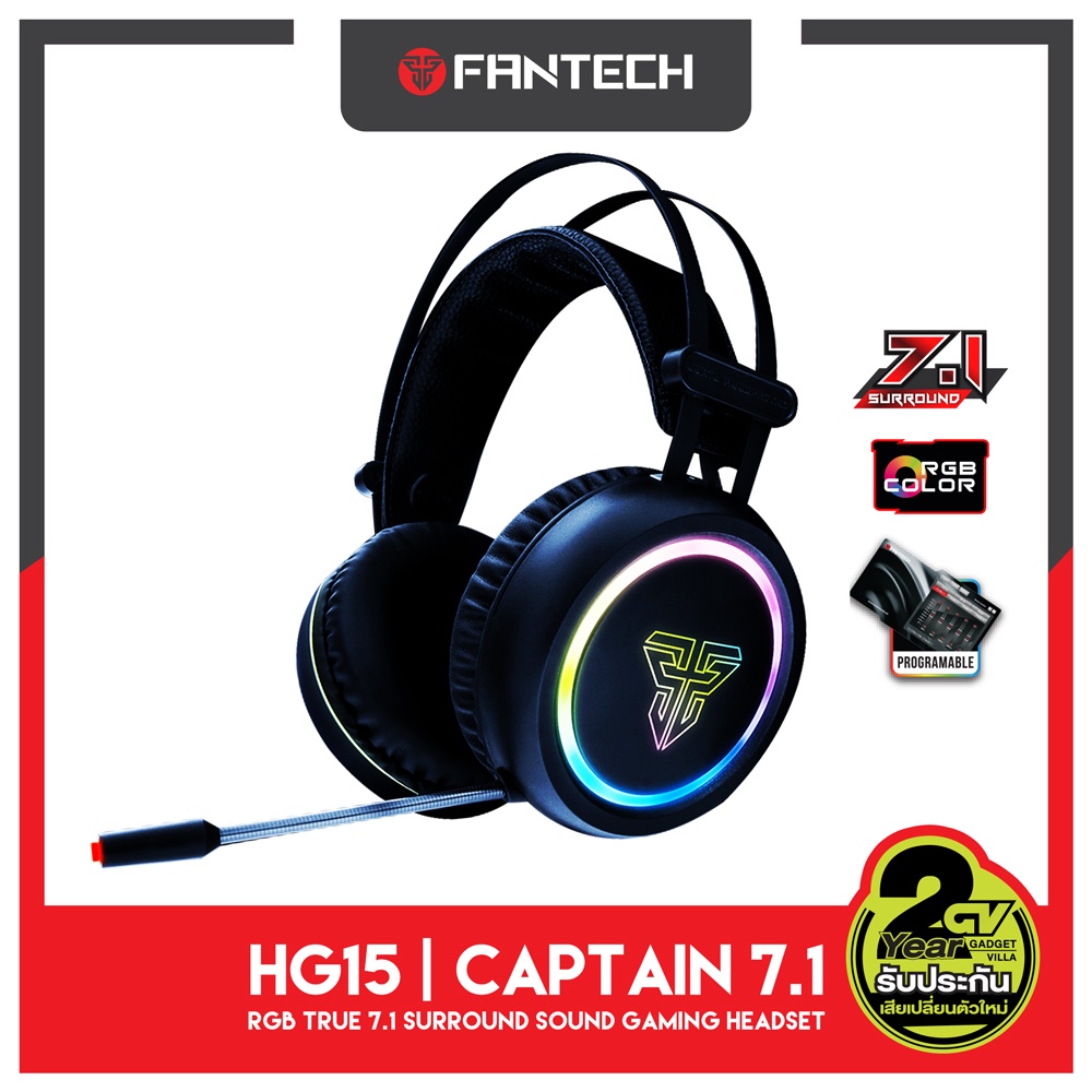 FANTECH HG15 (Captain 7.1) Stereo Headset for Gaming หูฟังเกมมิ่ง 7.1 ...