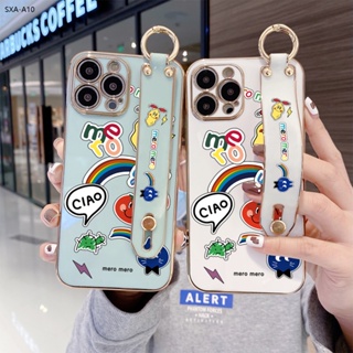Compatible With Samsung Galaxy A10 A10S A52 A52S A22 A02 A02S M02 A20S A20 A30 A30S A50 A50S 4G 5G เคสซัมซุง สำหรับ Case Cartoon Funny Pattern Wrist Strap TPU เคส เคสโทรศัพท์ เคสมือถือ Protective Case Full Cover Shockproof Shells