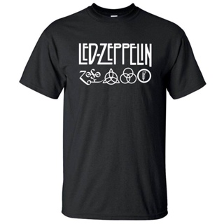 Tee เสื้อยืดสีพื้น - ราคาต่ําร้อนนํา Zeppelin วงร็อค 2021 ฮอตพังก์ฟิตเนสกีฬาพลัสไซส์เสื้อยืดผู้ชาย