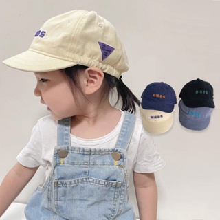 หมวกเบสบอล ปักลายตัวอักษร สามารถปรับได้ แฟชั่นฤดูใบไม้ผลิ และฤดูใบไม้ร่วง สําหรับเด็กผู้ชาย และเด็กผู้หญิง 2-8 ปี