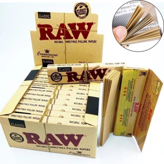 Raw Classic กระดาษม้วนพร้อมก้นกรoง โรล+พร้อมกรอง+และไม่มีกรอง &gt;PuffMan&lt; ธรรมชาติ Orgainc ไม่ฟอกขาว สีน้ำตาล