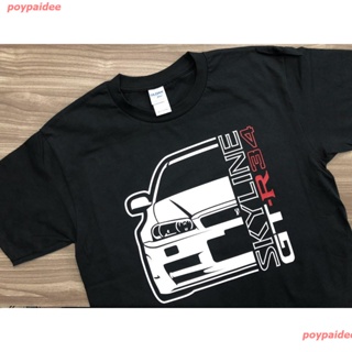 เสื้อยืดคอกลมpoypaidee New เสื้อยืดแขนสั้นพิมพ์ลาย Nissan Skyline Gtr R34 Nismo *Front T6407 คุณภาพสูงสําหรับผู้ชาย เสื้