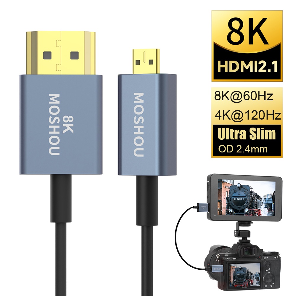 สาย HDMI to HDMI 2.1 Ultra Thin Micro HDMI to HDMI สาย Mini HDMI to ...