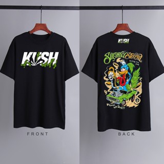 เสื้อวินเทจชาย - วัฒนธรรมการ์ตูน KUSH วินเทจแรงบันดาลใจผ้าฝ้ายหลวมเสื้อผ้าเสื้อยืดสําหรับผู้ชายเสื้