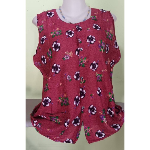 เสื้อคอกระเช้าคนแก่-กระดุมผ่าหน้า-ผ้าแมมเบริด-ใส่เย็นสบาย