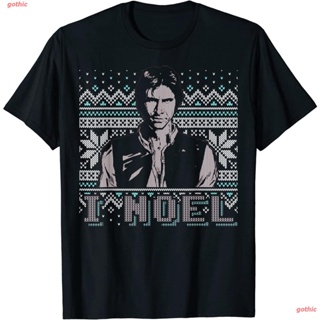 Tee เสื้อยืดแขนสั้น Star Wars I Noel Han Solo Holiday Humor Christmas T-Shirt Short sleeve T-shirts