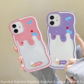 เคสโทรศัพท์มือถือ ซิลิโคนนิ่ม กันกระแทก ลายไอศกรีม สีแคนดี้ สําหรับ iPhone 11 12 13 14 Pro Max X XR Xs Max 6 7 8 Plus SE 2020