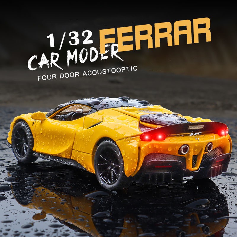rum-1-32-scale-ferrari-sf90-alloy-car-model-die-cast-car-model-light-amp-sound-effect-toys-for-boys-toys-for-kids-gift