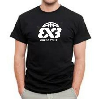 เสื้อทหาร เสื้อคู่วินเทจ FIBA ผ้าฝ้าย 3x3 tshirt พรีเมี่ยม LpN เสื้อยืดผู้ชาย90 เสื้อยืดสีขาวผู้หญิง