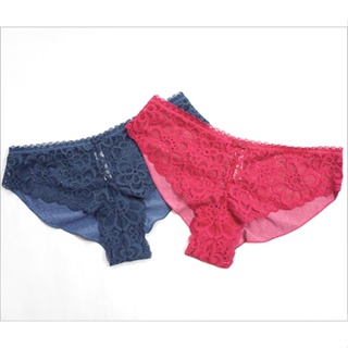 Annebra กางเกงใน ทรงบอยเลค ผ้าลูกไม้ Boyleg Panty รุ่น AU3-800 สีฟ้า, สีชมพูเข้ม