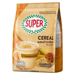 (20 ซอง) Super Cereal Brown Rice ซุปเปอร์ 4in1 ธัญญาหารปรุงสำเร็จผสมข้าวกล้อง 500 กรัม