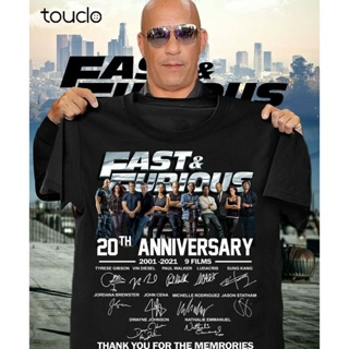 Tee Fast.And.Furious 20th Anniversary 2021 9 เสื้อยืดลําลองแขนสั้นพิมพ์ลาย Thank You สําหรับผู้ชาย