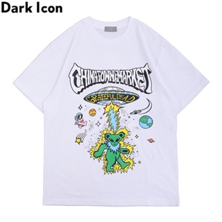 เสื้อยืดสีขาว ลายน่ารัก❁✽☢Dark Icon พิมพ์เสื้อยืดผู้ชายผู้หญิงฤดูร้อน Hip Hop Tshirts Cotton Tees