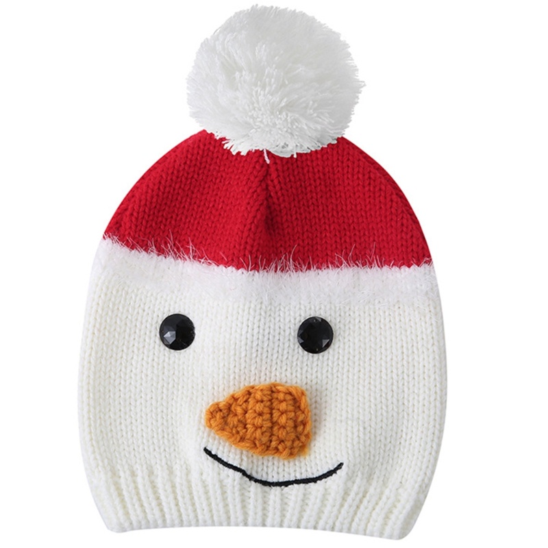หมวกผ้าถัก-ลายคริสต์มาส-สโนว์แมน-ให้ความอบอุ่น-เหมาะกับหน้าหนาว-สําหรับเด็กทารกแรกเกิด