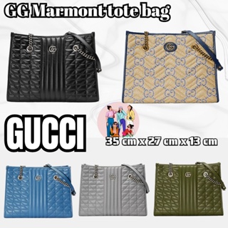 กุชชี่ GUCCI GG Marmont series กระเป๋าถือขนาดกลาง/กระเป๋าผู้หญิง/รูปแบบใหม่/ส่วนลดปลอดภาษี