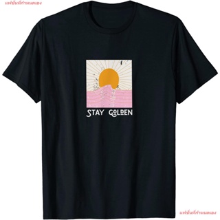 แฟชั่นที่กำหนดเอง Vintage Stay Golden Positive Sunshine Optimistic Inspire Tee T-Shirt ผู้ชาย เสื้อยืด สกรีน ลาย เสื้อยื
