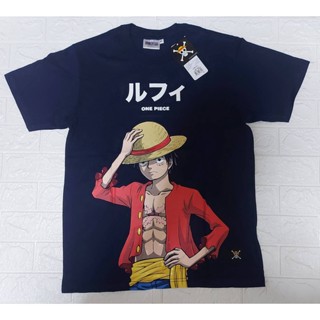 เสื้อทหาร เสื้อคู่วินเทจ เสื้อยืดวันพีช One piece OP-033-NV สีกรม เสื้อยืดแฟชั่น เสื้อโอเวอร์ไซ Tee