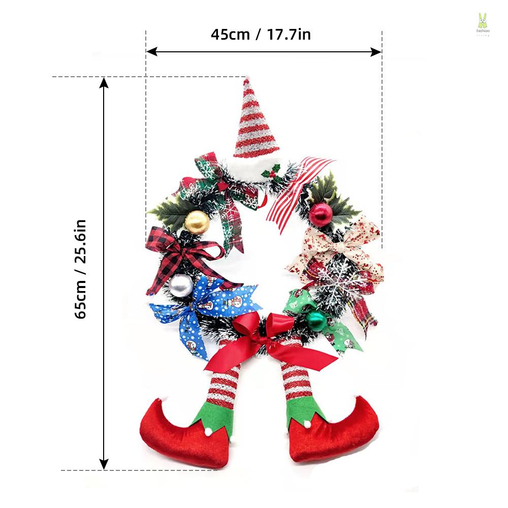 flt-พวงหรีดคริสต์มาสประดิษฐ์-ประดับขาตัวตลก-สําหรับตกแต่งประตูหน้าบ้าน