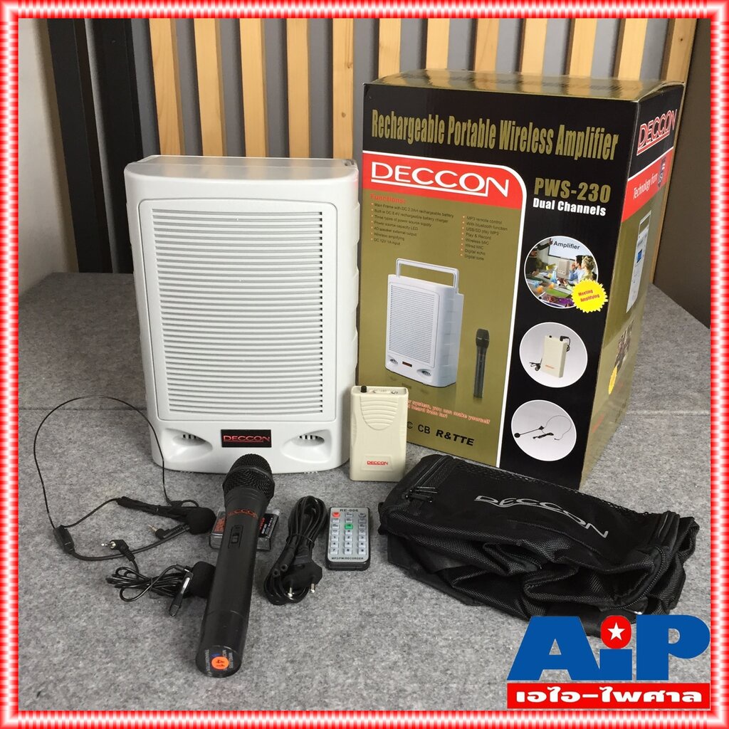 deccon-pws-230utb-เครื่องช่วยสอน-พร้อมไมค์ไร้สาย-แบบคาดศรีษะ-แบบถือ-และแบบหนีบ-เครื่องเล็กพกพาสะดวก-pws-230utb-pws230