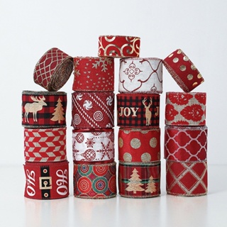 be> Christmas Decorations Ribbon Wired Edge Gift Wrapping Ribbons for Party Decor