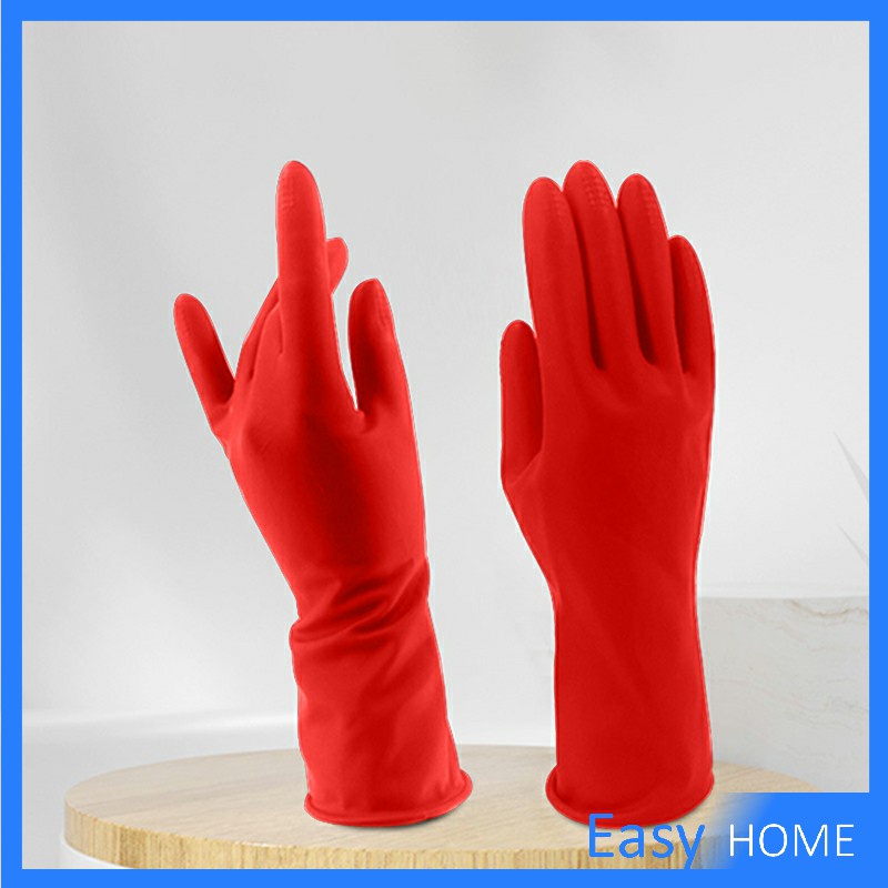 ถุงมือล้างจาน-ถุงมือยาง-อุปกรณ์ชะล้าง-สีแดง-latex-gloves