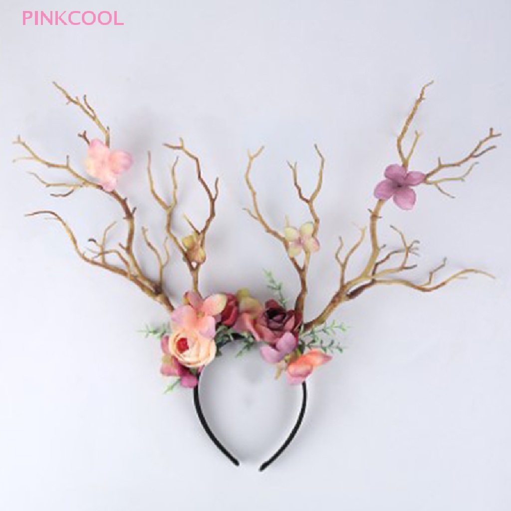 pinkcool-ที่คาดผม-รูปกิ่งไม้-ดอกไม้-เขากวาง-คริสต์มาส-ฮาโลวีน-ขายดี