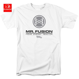 KL กลับไปที่อนาคตเสื้อยืดแขนสั้นกลับไปสู่อนาคต Mr Fusion โลโก้สร้างสรรค์เสื้อยืดขนาดใหญ่ที่เรีย $ow