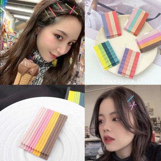 กิ๊บติดผมหน้าม้า น่ารัก สีแคนดี้ เข้ากับทุกการแต่งกาย สไตล์เกาหลี แฟชั่นสําหรับผู้หญิง 10 แพ็ค 10 ชิ้น ต่อชุด