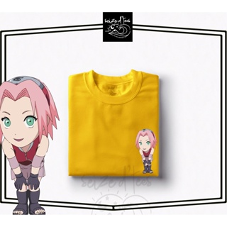 ซากุระ Chibi NARUTO อะนิเมะแรงบันดาลใจ Tees Unisex Tshirt สําหรับผู้ชายและผู้หญิง - ยึด D Tees ^.=